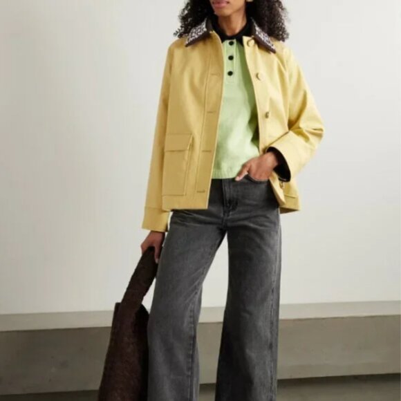 Veronica Beard Arlen Dickey Embellished Cotton-poplin coat Yellow - Picture 3 of 11